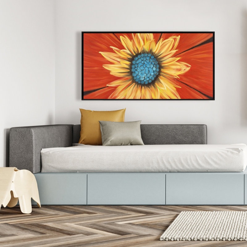 Flower Middle Print On Canvas, 24" H x 48" W