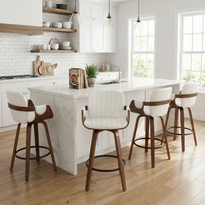 Youngstown Upholstered Swivel Counter Stool With Wood Frame