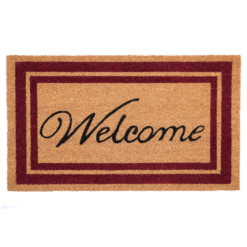 Paillasson bourgogne Border Welcome, L 18 po x L 30 po