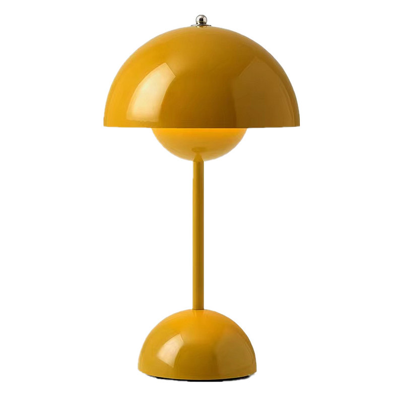17 Stories Rechargeable Table Lamp ? Mushroom Lamp - Dimmable, 3-Modes, USB Chargeable Indoor Lamp, Yellow