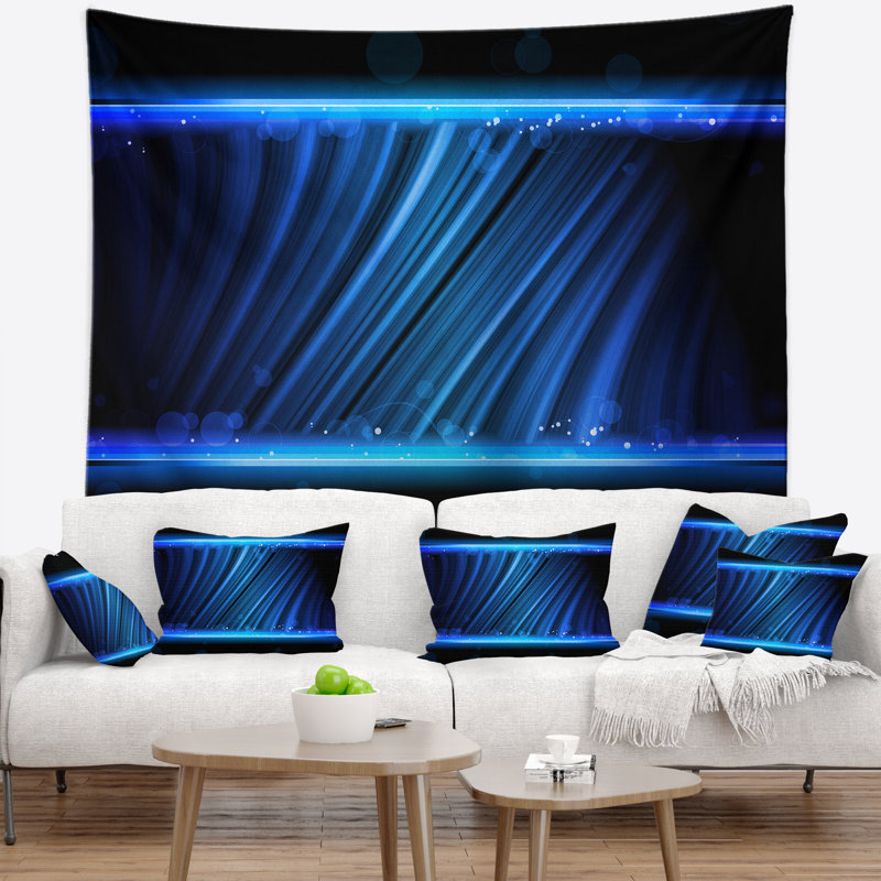 Disco blue waves tapisserie, H 32 po x l 39 po