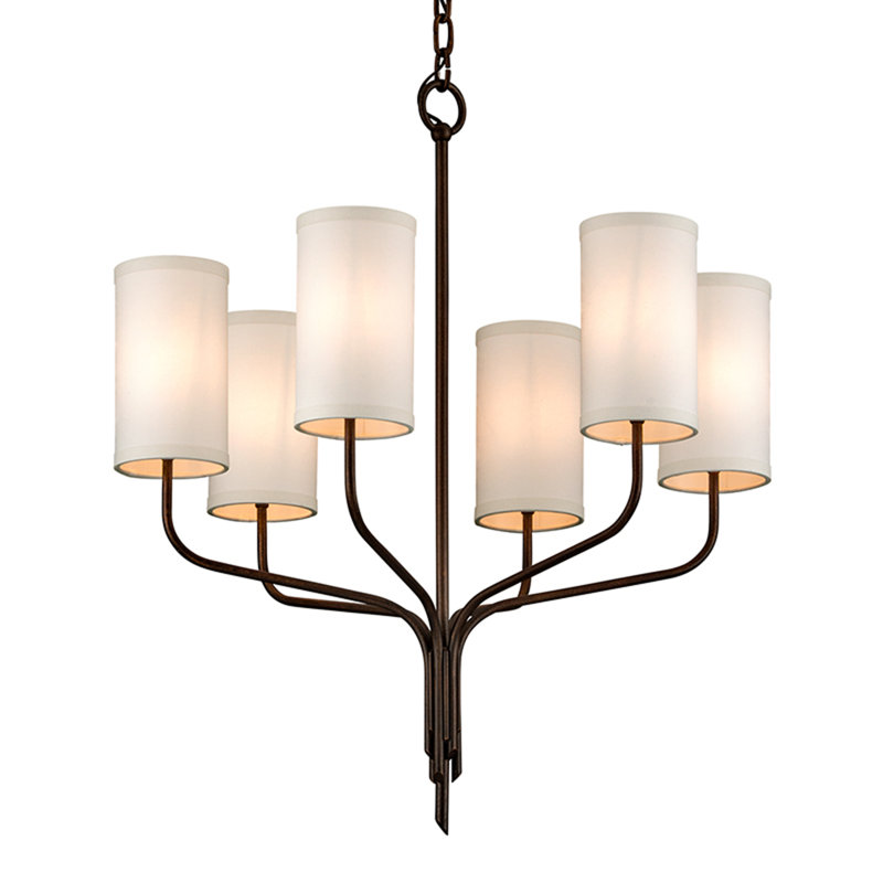 Juniper 8 - Light Chandelier, Textured Gold Leaf, 6