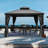 Kozyard Alexander Grey Double Roof Hardtop Gazebo with Privacy Curtain Mosquito Netting-86724632