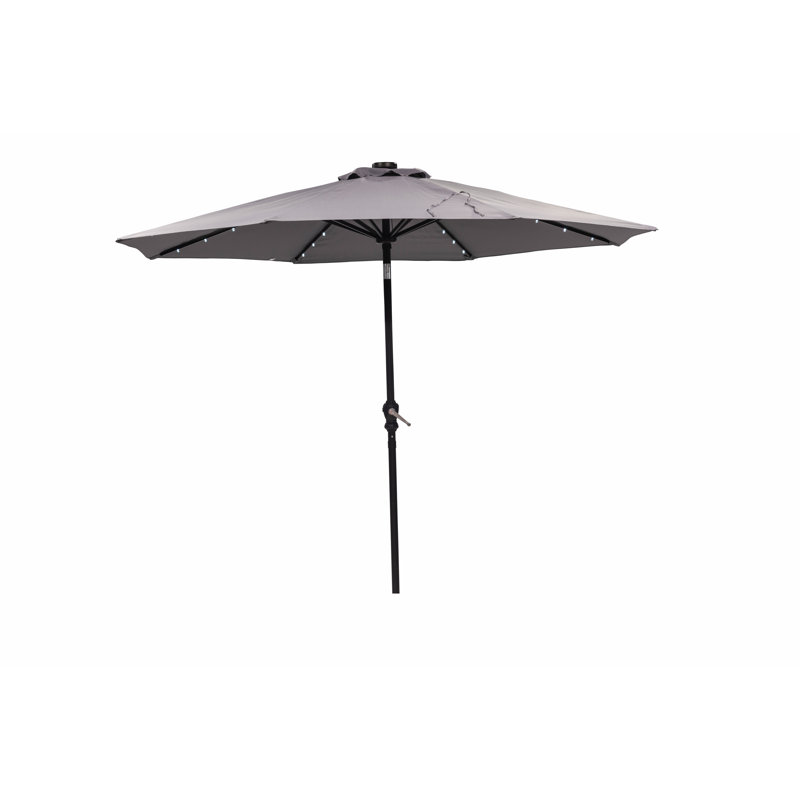 Parasol de marché solaire 9 'à DEL, Gris