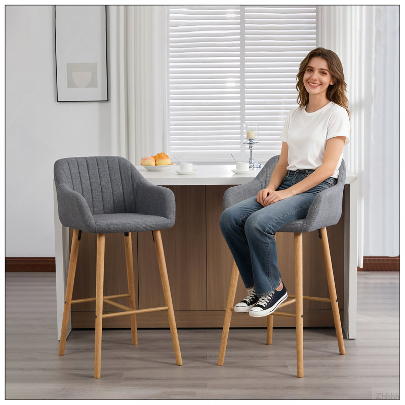 Ensemble de 2 tabourets de bar Modern, Gris
