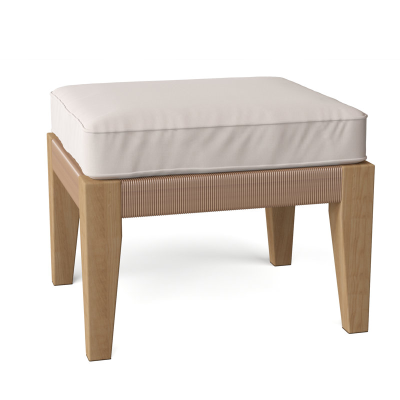 Hadley Rectangle Outdoor Sunbrella® Ottoman Patio Ottoman, Canvas Canvas Sunbrella® Canvas, Hadley Natural Rope