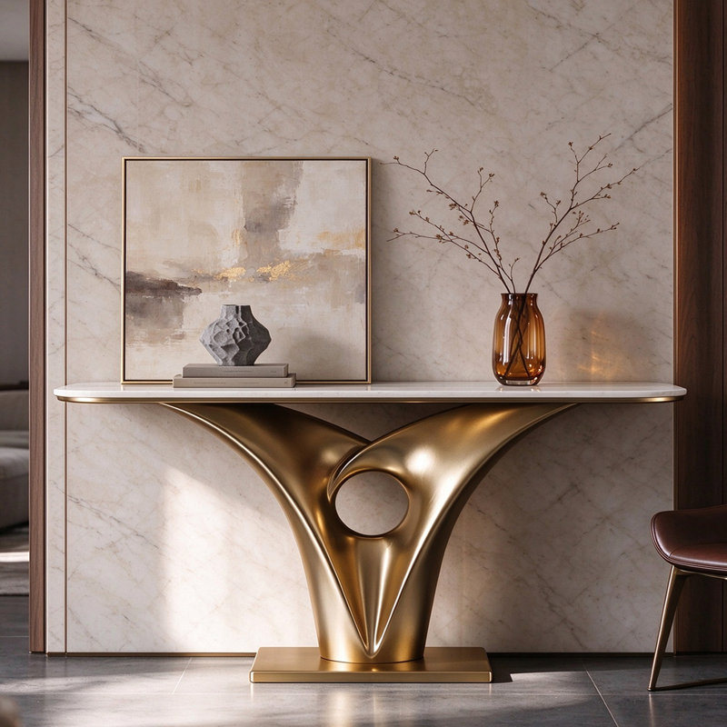 Console Italian Luxury, H 33,5 po x l 63 po x P 13,8 po