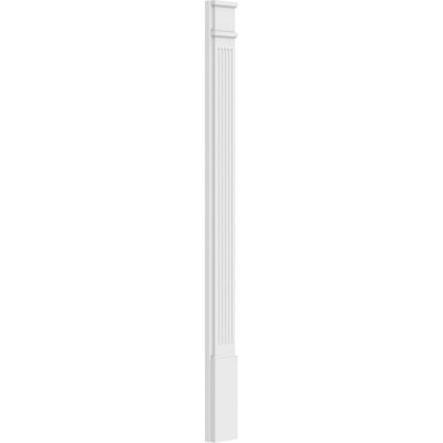 TruCraft Fluted Pilaster w/ Decorative Capital & Base, 6"W x 72"H x 2"P Base Can Be Trimmed Up To 6 5/8", Architectural Grade PVC, Sold As Pair