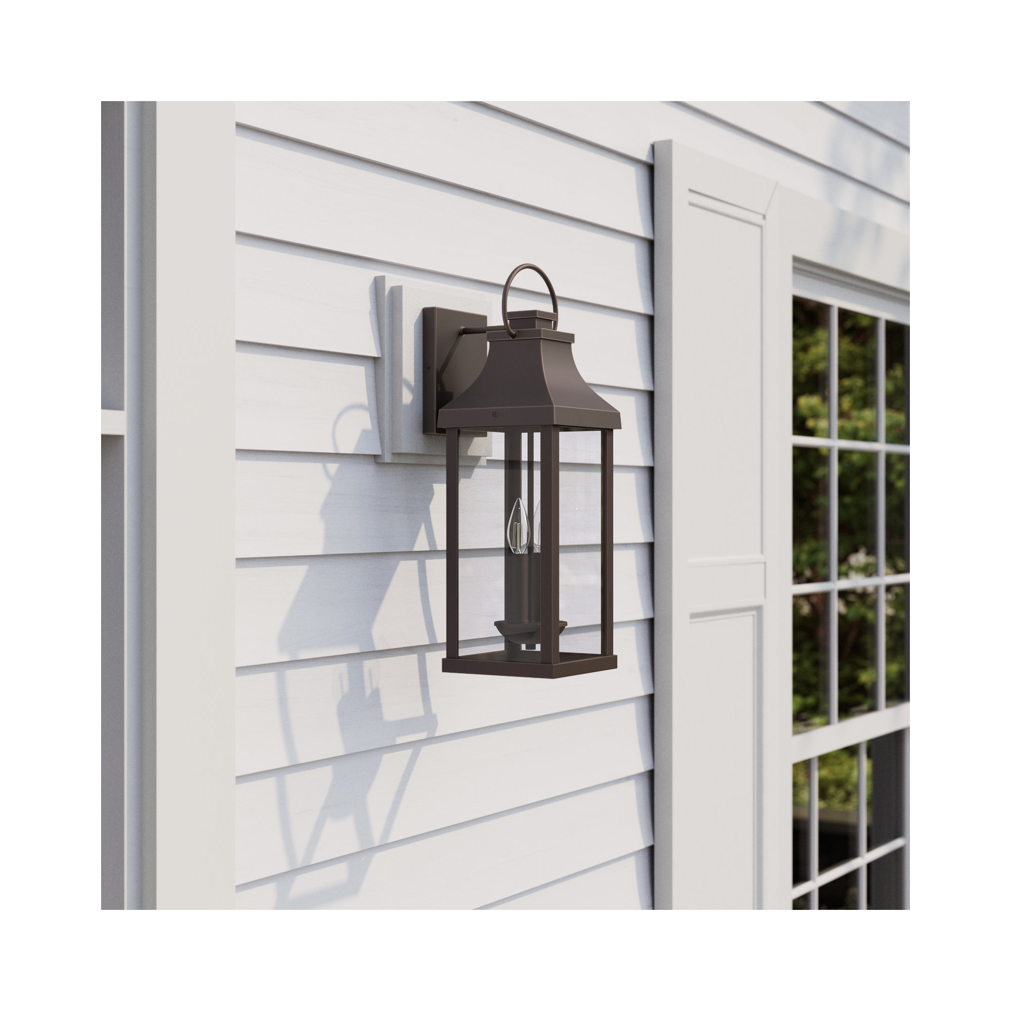 Caden 2 Light Outdoor Wall Light, Oiled Bronze