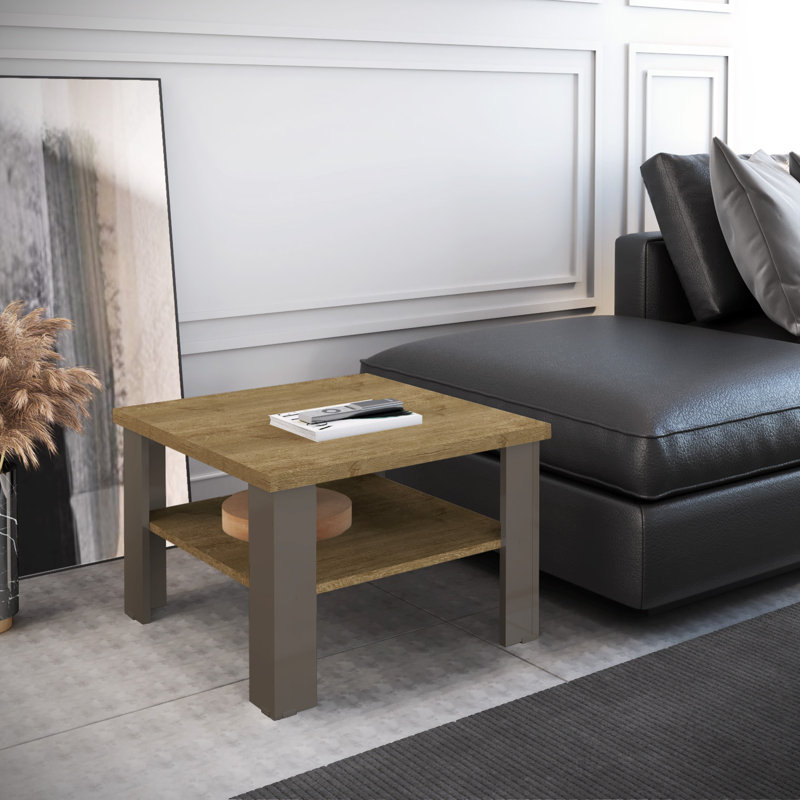 Table de bout blanche 36 po, Naturel, Brun