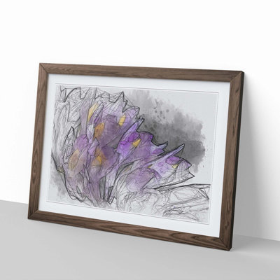 Wild Purple Orchid Flowers in Abstract - Picture Frame Graphic Art Print