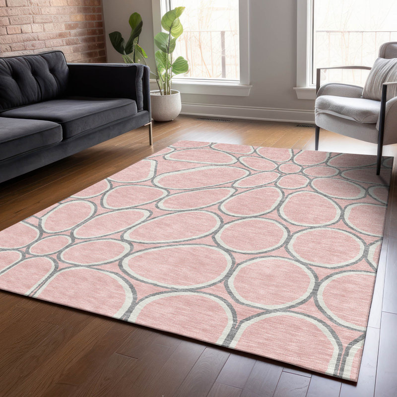 Tapis intérieur / extérieur rose Elantra , 10 pi x 14 pi