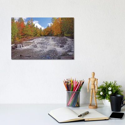 Cascades At Bond Falls by Brian Wolf - Wrapped Canvas Print