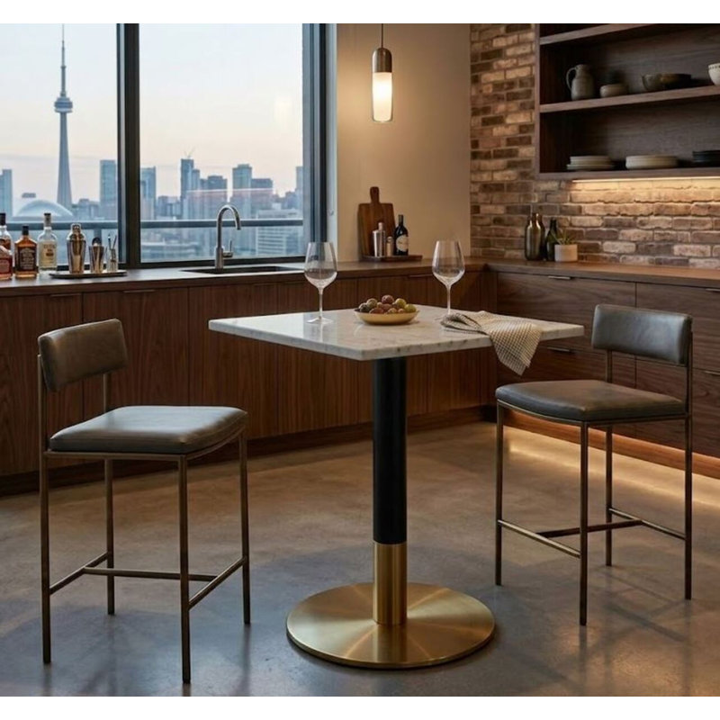 Ybur Faux Marble Square Bar Table 