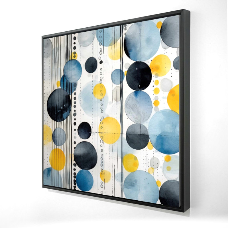 «Oceanic Bubbles», toile abstraite bleue - chambre à coucher, art mural, H 25,25 po x l 25,25 po
