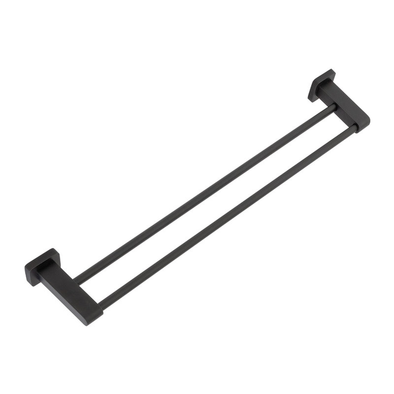 Eleganza Double Towel Bar, Matte Black
