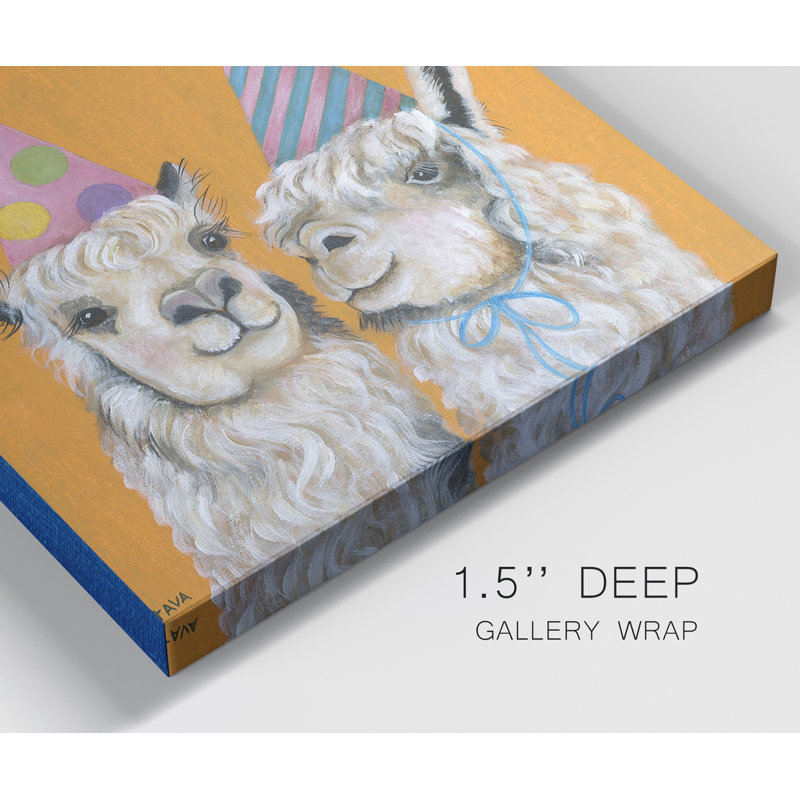 Llama Party - ensemble de 2 reproductions sur toiles tendues, H 16 po x l 32 po x P 1 po