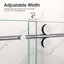 Porte de douche coulissante simple sans cadre de 56 à 60 po x H 72 po - Verre trempé transparent de 5/16 po (8 mm), conception à dérivation-117492617