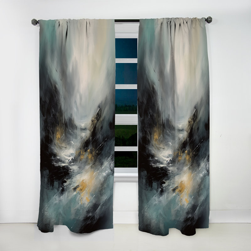 Foxley - Rideau en velours moderne - Abstrait - 1 panneau, L 52 po x L 108 po