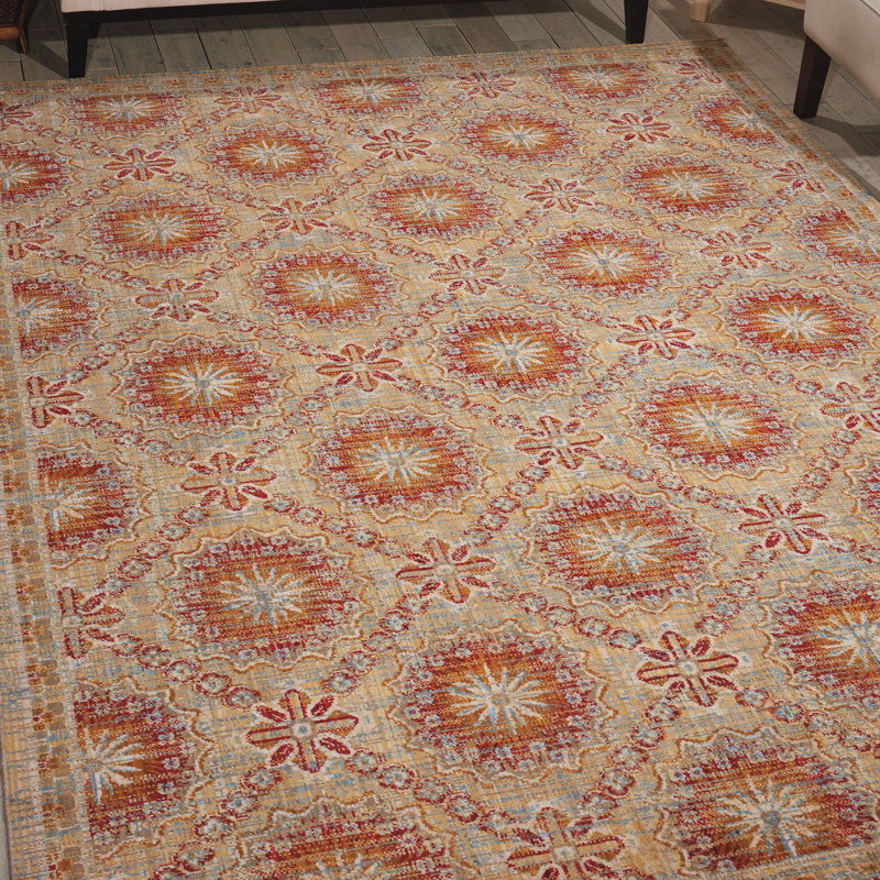 Crimson Red Wool and Synthetic Rectangular Area Rug