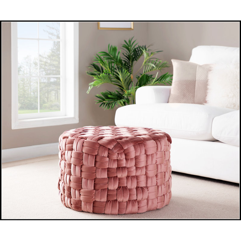 Repose-pieds rond en velours avec un design multifonctionnel pour des sièges confortables et des accents décoratifs en différentes couleurs