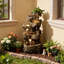 Dories Handcrafted Outdoor Weather Resistant Floor Fountain with Lights