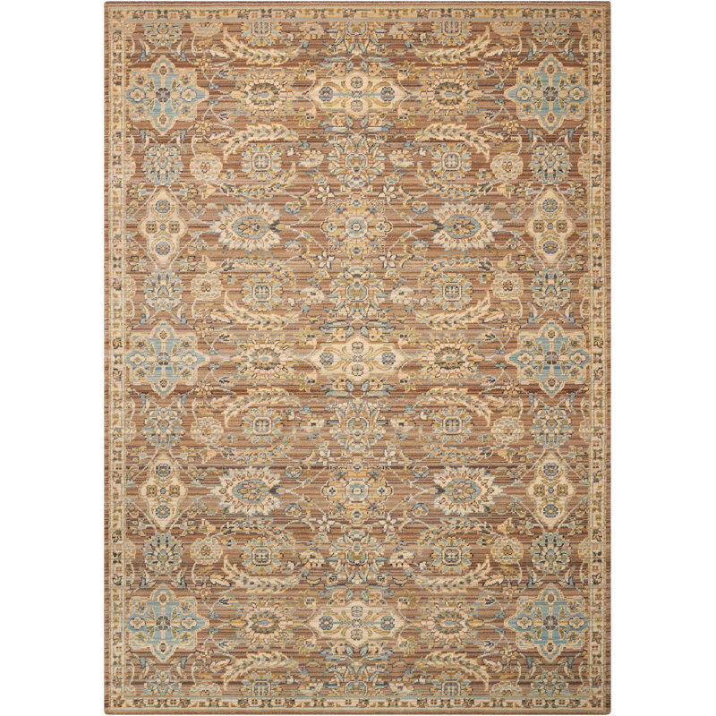 Tapis traditionnel brun Mathilde, Rectangle 8 pi 6 po x 11 pi 6 po