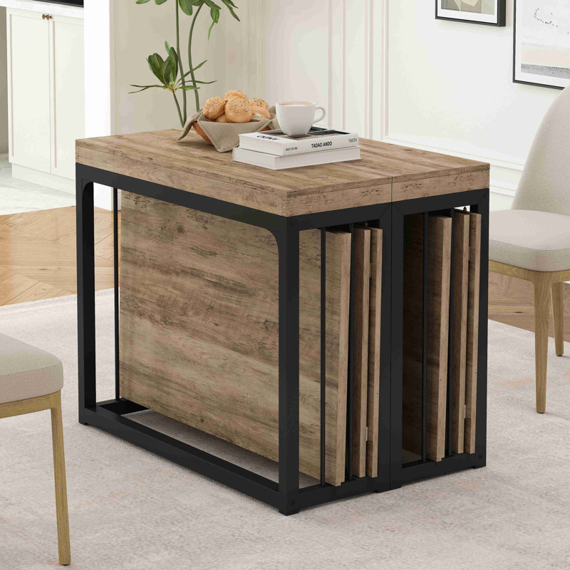 Table de salle à manger moderne extensible, pour 2 à 10 personnes, table de salle à manger en bois compacte, Chêne antique