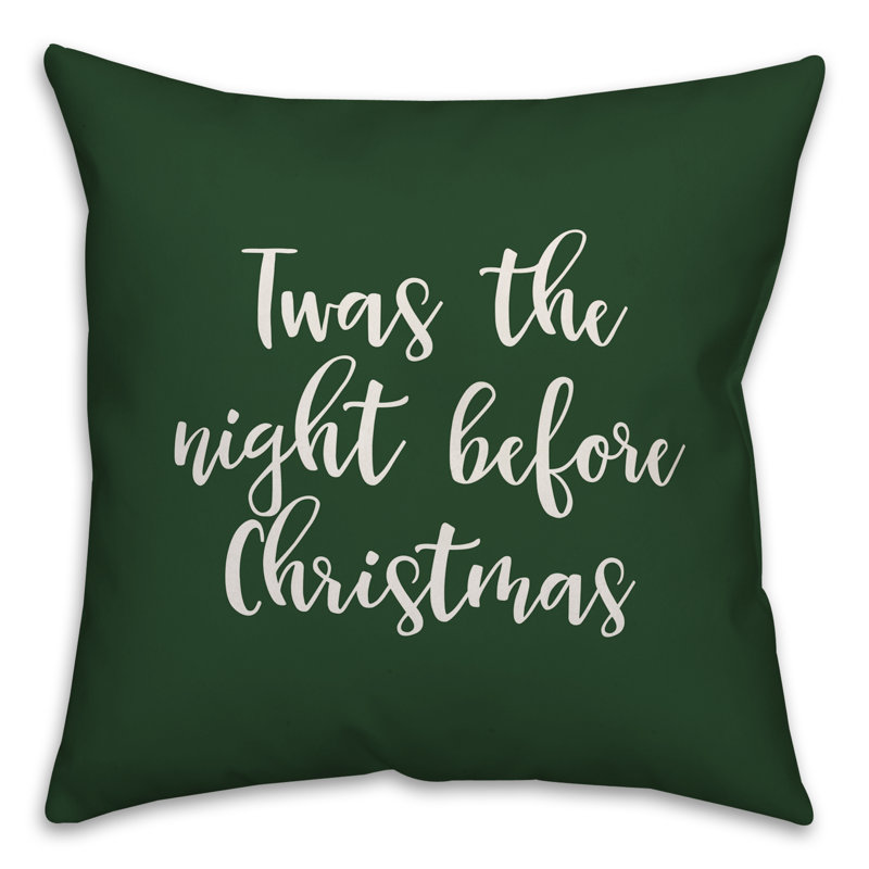  Coussin Twas the Night Avant Noël, Vert foncé, Coussin décoratif