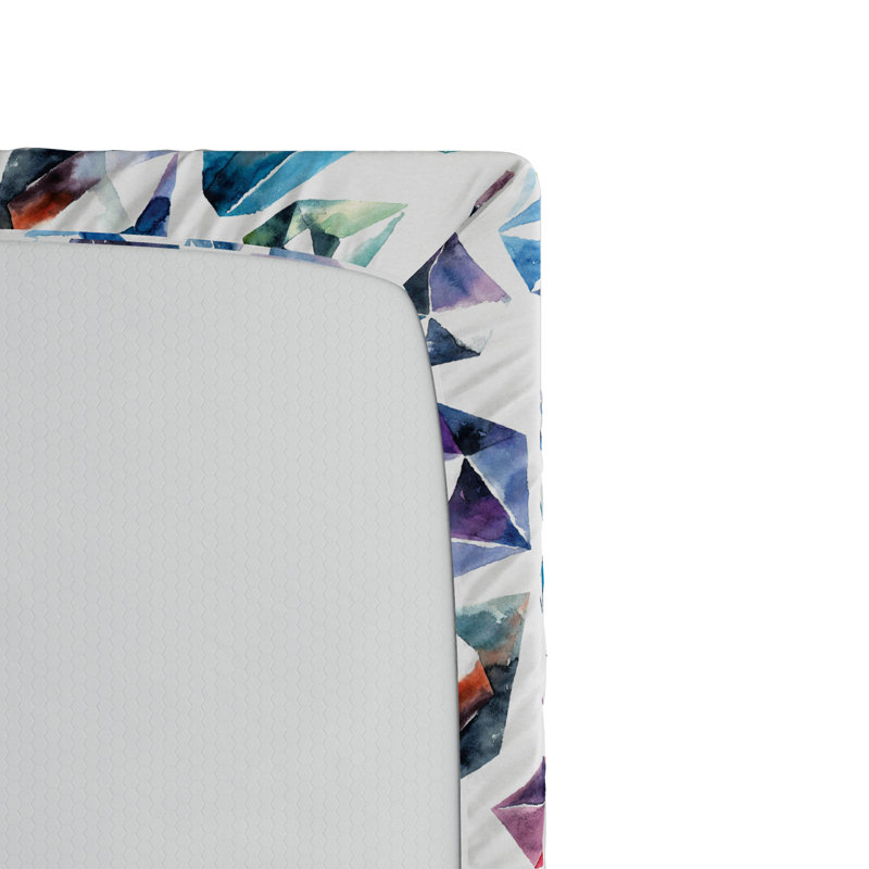 Microfiber Geometric Fitted Sheet, Full Fitted Sheet