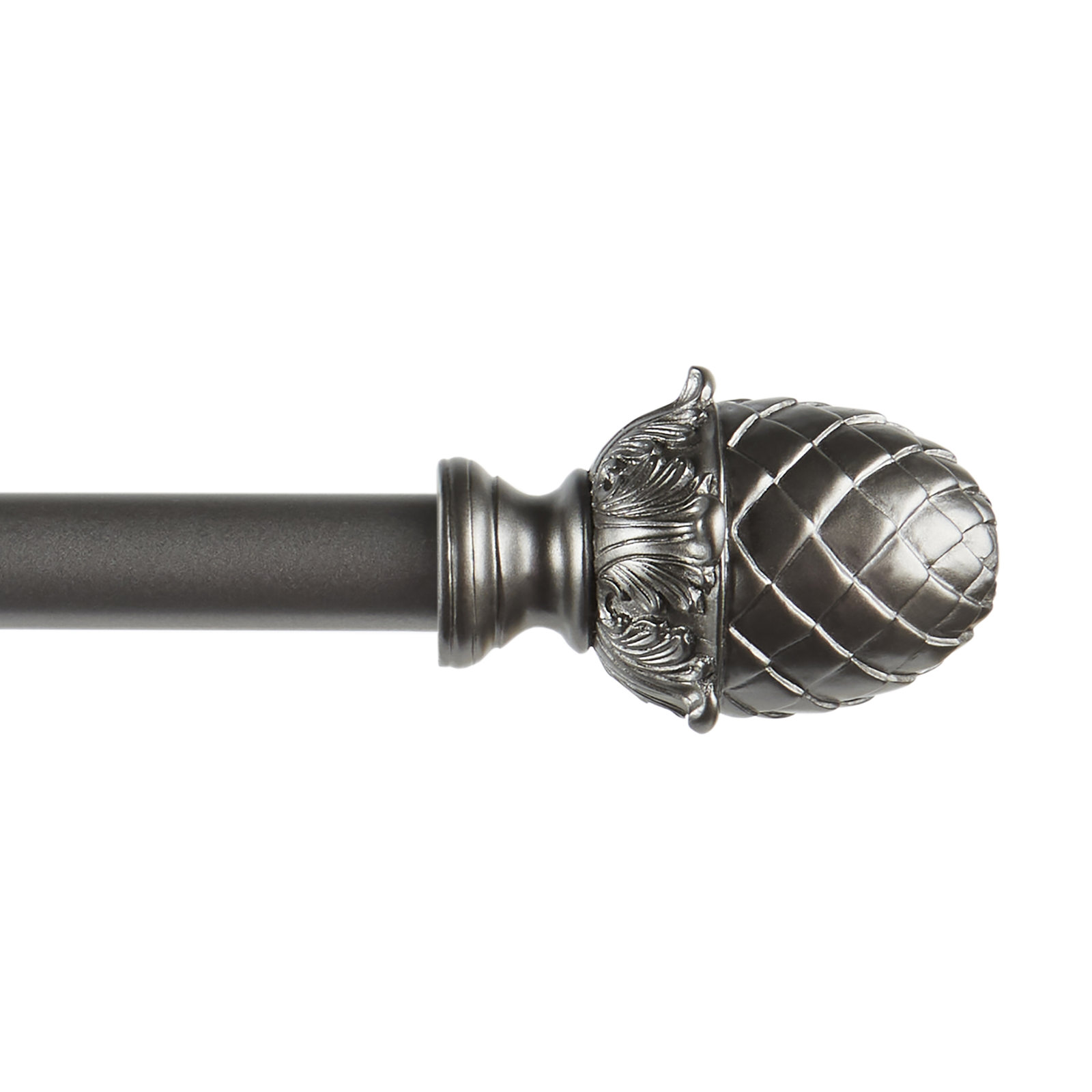 Nikhat Single Curtain Rod, 66" - 120", Gunmetal
