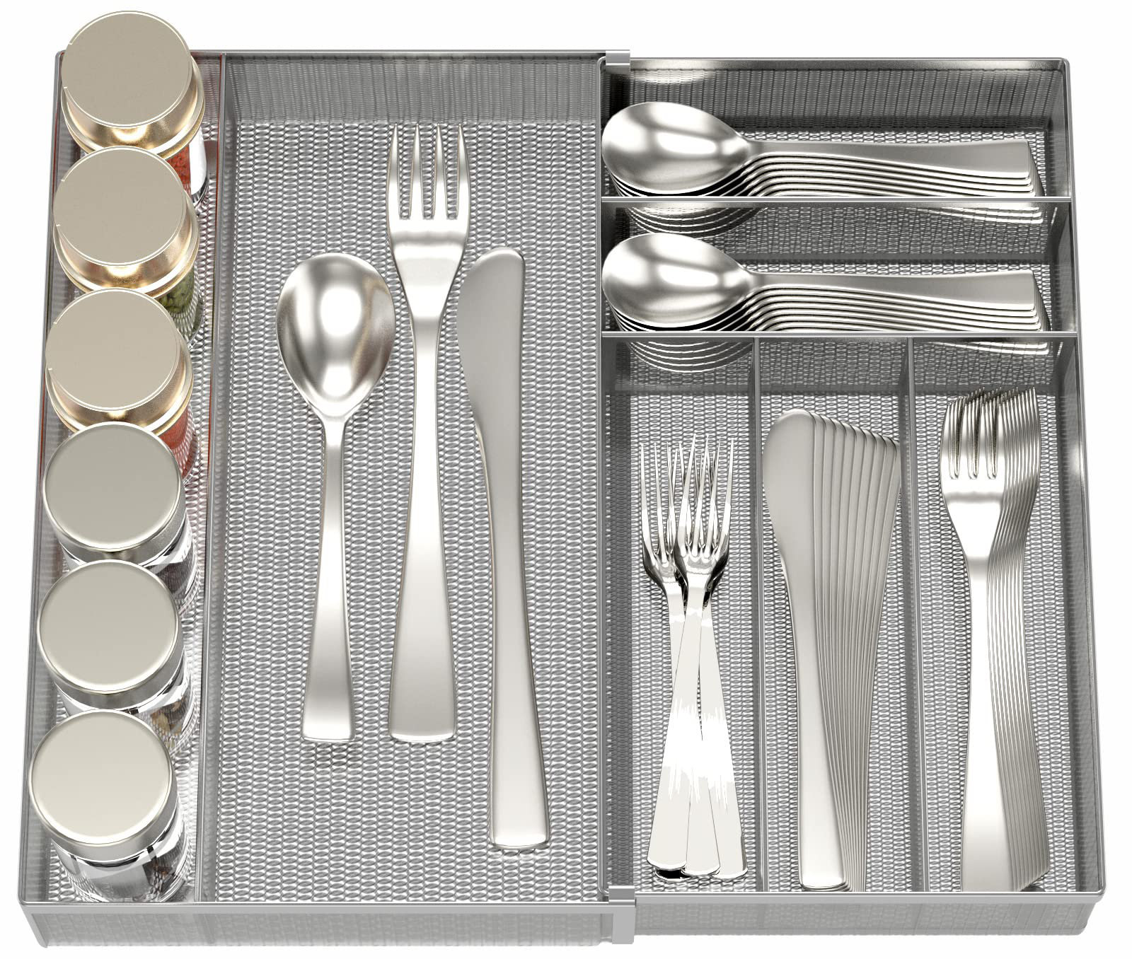 Rebrilliant Metal Flatware & Kitchen Utensils Drawer Organizer | Wayfair