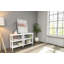 Bibliothèque basse en bois avec 2 tablettes Blanc, 1 pièce