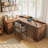 70.87"Walnut L-Shaped Solid Wood with 6 drawers desk-108958868-108958869