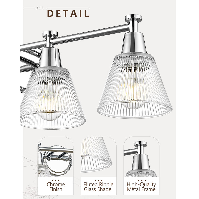 Éclairage pour meuble-lavabo 4 lumières Amilla, Chrome