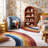 Rug Branch Marlow 5' x 8' (5'3" x 7'7") White Rainbow Kids Area Rug, Modern, Medium Pile, Stain-Resistant Carpet - Playroom, Nursery, Toy Room and Bedroom-176059894