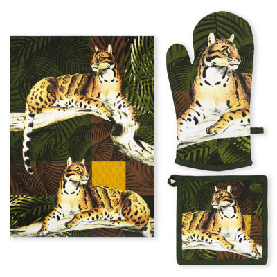 Leopard Cotton Kitchen Towel Linen Set