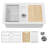 33"L x 19"W Fireclay Workstation Kitchen Sink Undermount/Drop In Single Bowl White for Kitchen & Laundry, with 4 Custom Accessories