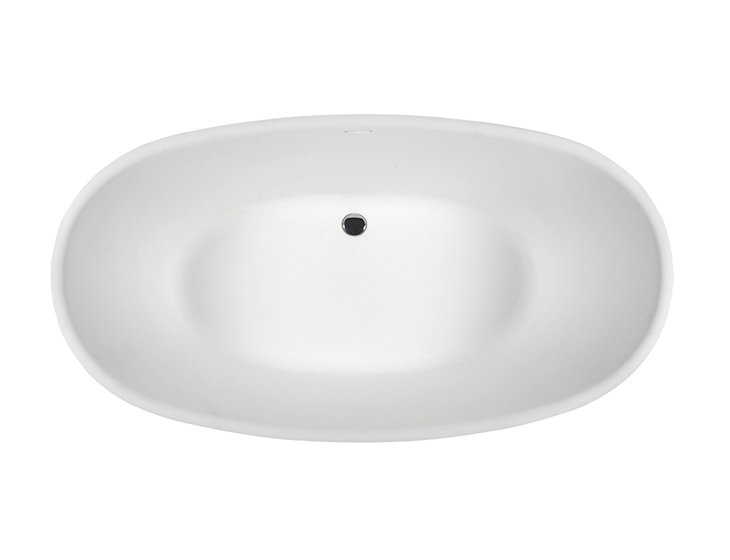 Mallory Freestanding Soaking Bathtub, Matte White, 65.5'' L X 35.5'' W X 22.75'' H