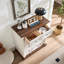 Commode à 5 tiroirs de style campagnard avec base en bois, commode rustique en bois, rangement pour commode pour la chambre à coucher, le salon, belle et robuste