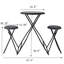 Table d'appoint avec deux sièges 57,5 x 23,6 x 39,8 po noirs