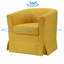 Fauteuil demi-tonneau pivotant de tissu tissé jaune 28 po Tuscolo