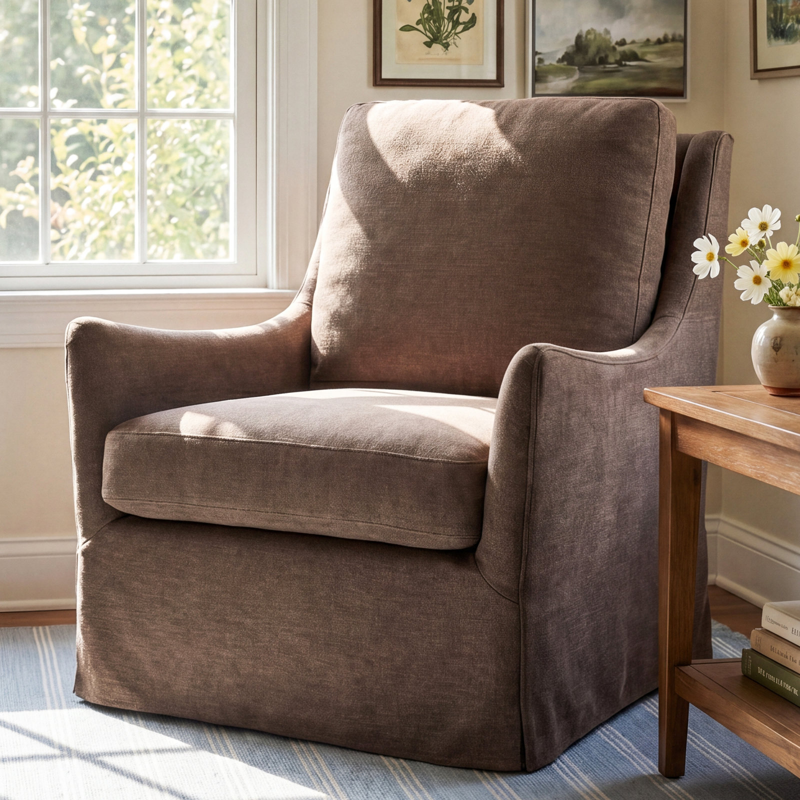 Hillside Monette Glider Swivel-Broadway Coffee
