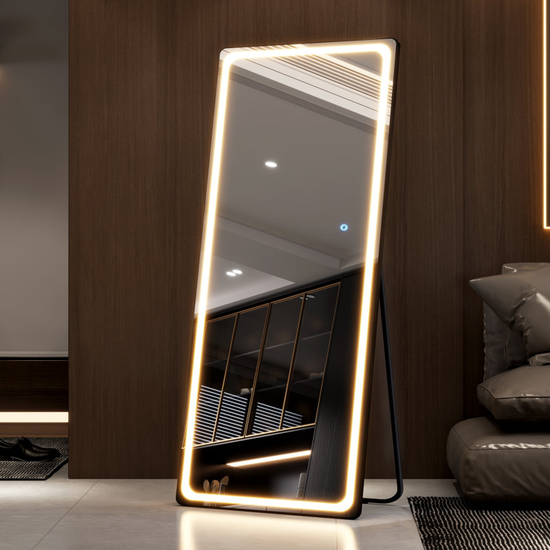 Miroir pleine grandeur Oakleaf, Noir, 71 po x 28 po