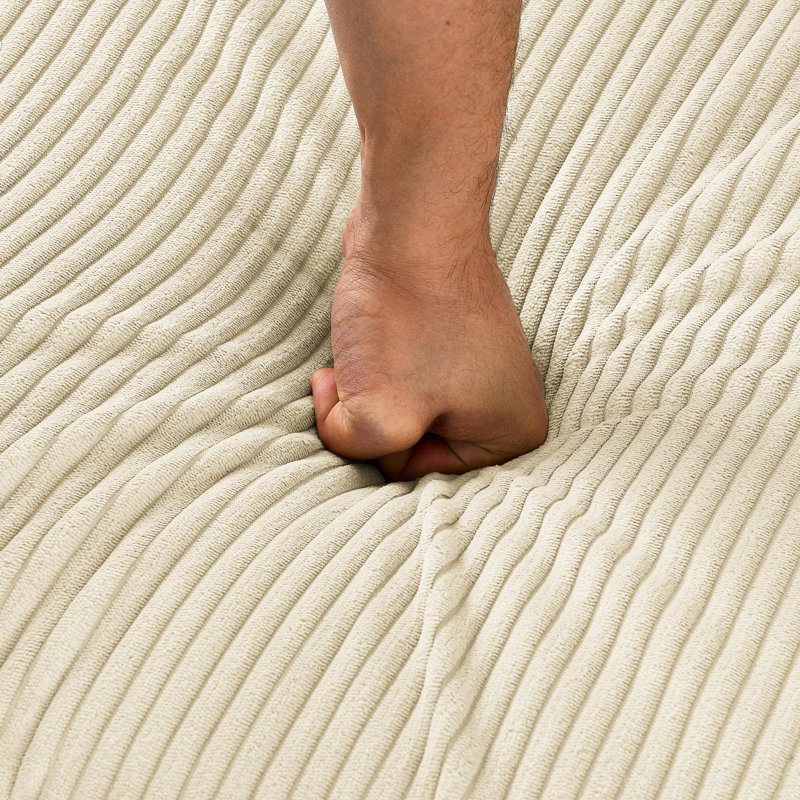 Velours côtelé beige moderne avec 6 sièges et rangement efficace pour le salon
