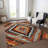 Machine Washable Indoor/Outdoor Xhevrie Terracotta Rug-1726419923