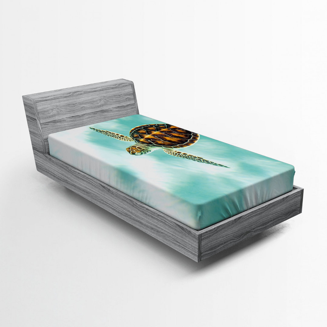 Turtle Fitted Sheet Ambesonne 