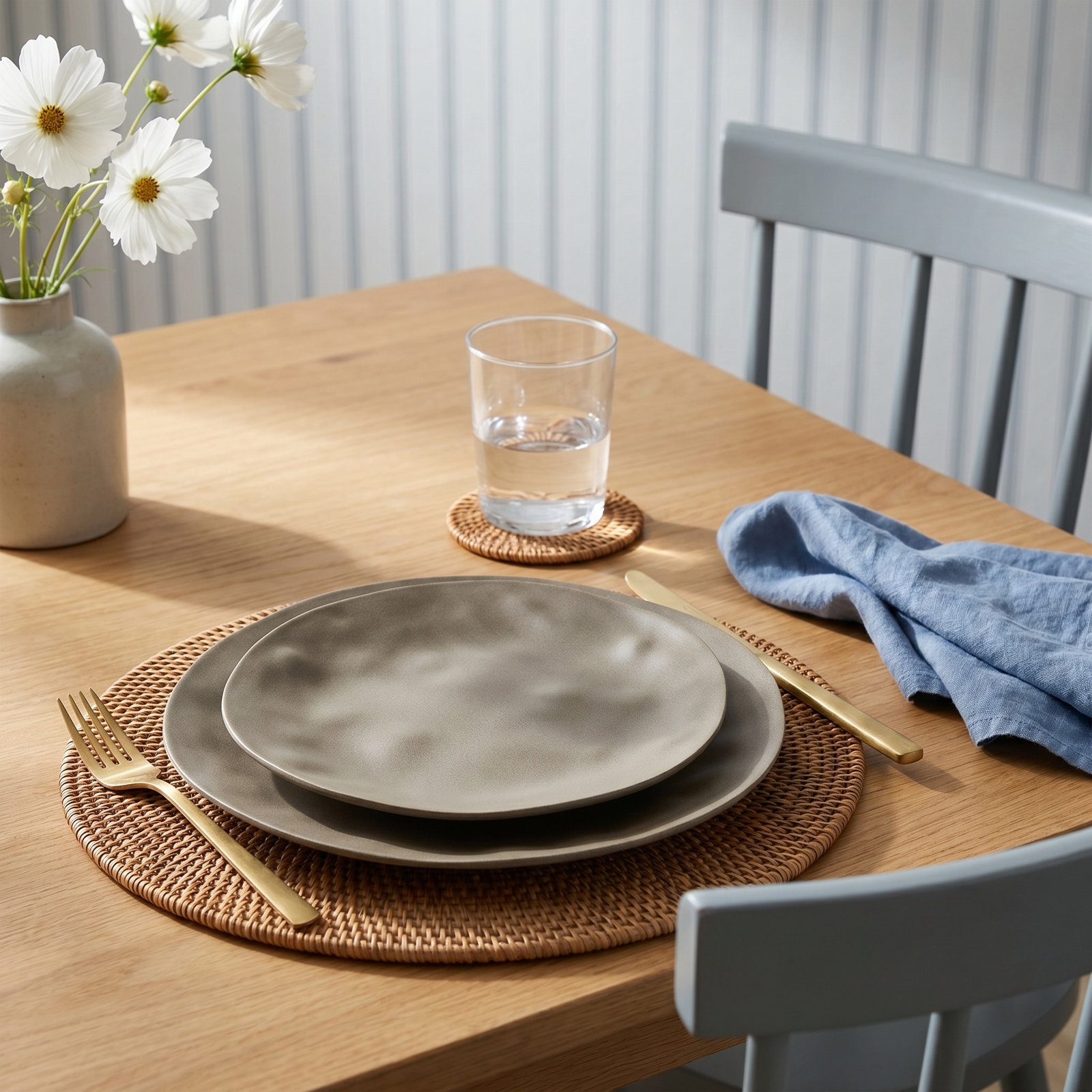 Laya 11" Dinner Plate, Gray