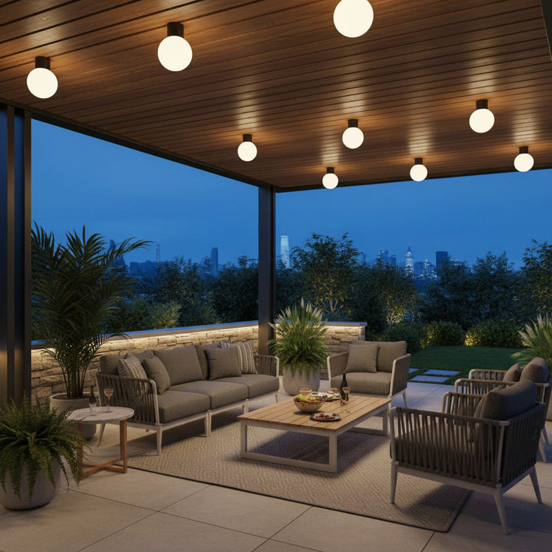 UltraBeam 3 Watt LED Mini Globe Waterproof Outdoor Ceiling Light