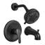Robinet de baignoire et douche à poignée simple Spot Defence noir mat avec 8 réglages de jet - 1,8 gallons par minute (valve incluse)